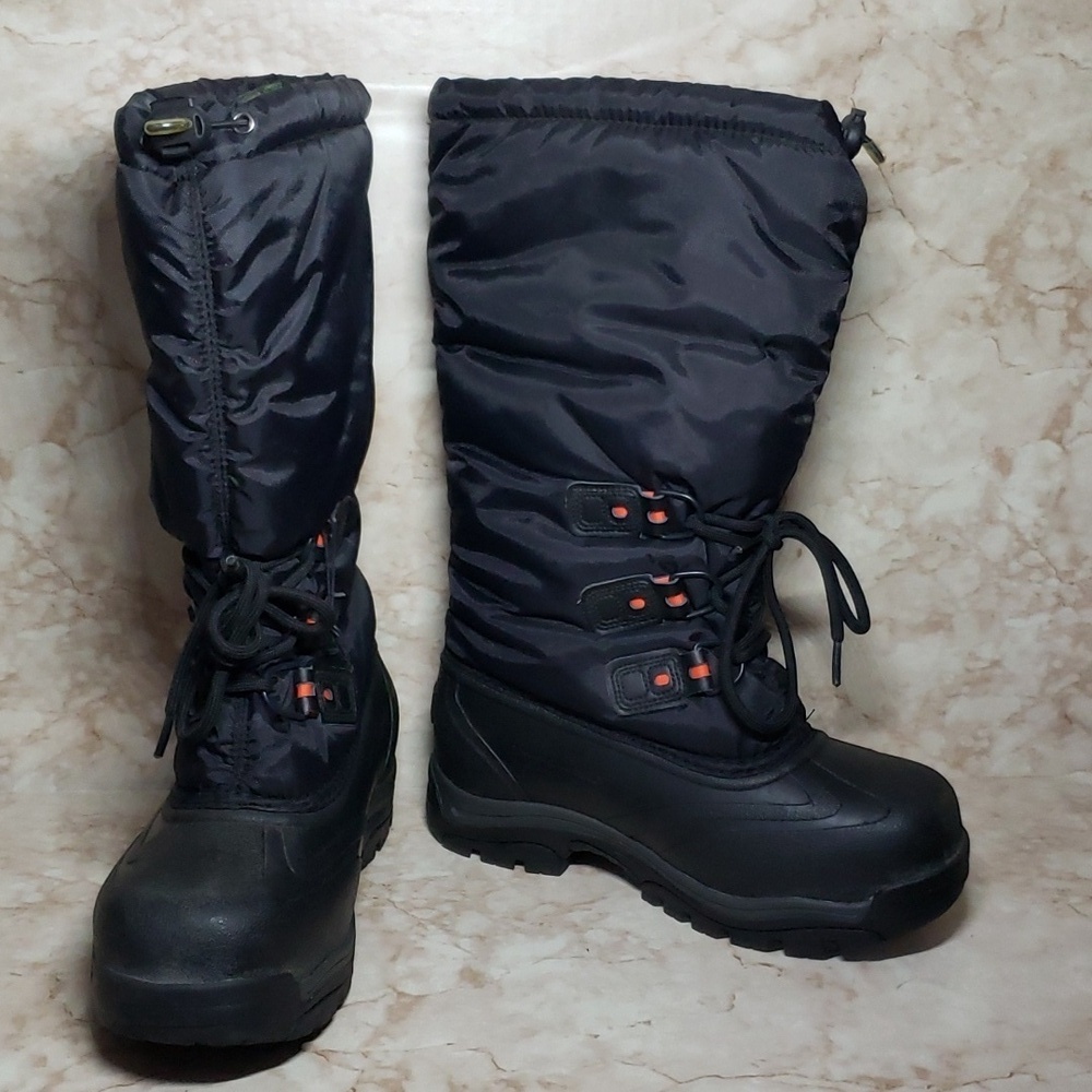 Sorel Black Tall Shaft Thermal Reflective Lined Chunck Snow Women's Boots 7